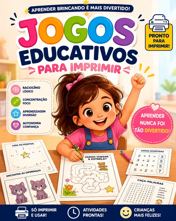 Capa dos Jogos Educativos para Imprimir